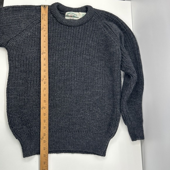 Aran Crafts Men's 100% Wool Charcoal Gray Sweater Ireland Fisherman Small - Picture 7 of 7